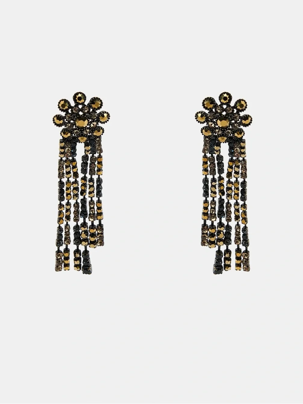 Zara Floral Crystal Drop Earrings